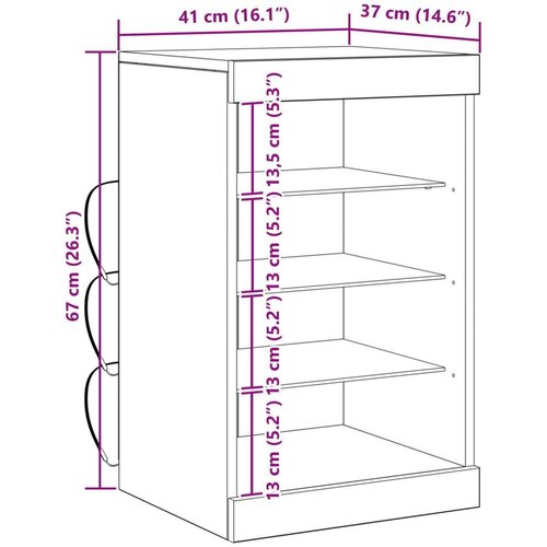  Komoda s LED svjetlima Crna hrastovina 41x37x67 cm Slike