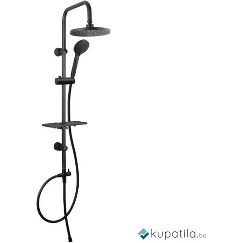  Usponski tuš set sa prebacivačem crni Round AquaLux Cijene