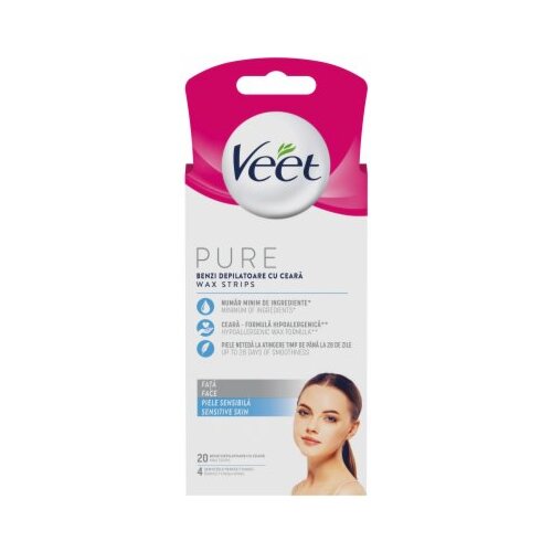 Veet Pure listići s hladnim voskom za lice 20 kom Cene