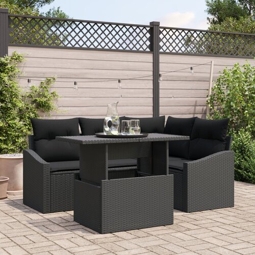 VidaXL set vrtne sofe set od 5 Crna ratan kutna vrtna sofa pravokutna Slike