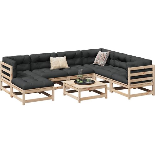  8-dijelni set vrtnih sofa od masivne borovine Slike