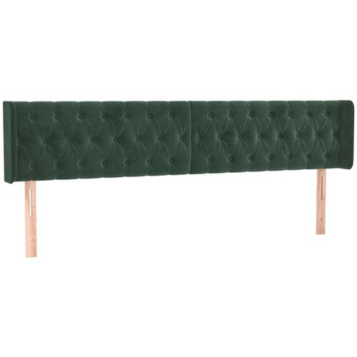 VidaXL uzglavlje s u&amp;scaron;ima tamnozeleno 203x16x78/88 cm bar&amp;scaron;unasto Slike