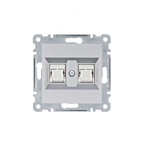 HAGER utičnica 2XRJ45 CAT.6 UTP lumina siva WL2162 Slike
