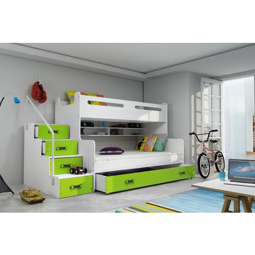 BestBed Krevet na kat MAXIM (mogunost odabira boje ladica) zelena boja Slike