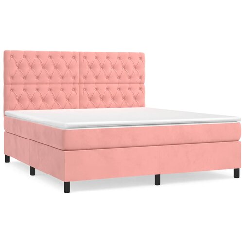 Maison Chic Box spring postelja - Vzmetna postelja z vzmetnico roza 160x200 cm žamet SL9911, (21885846) Cene