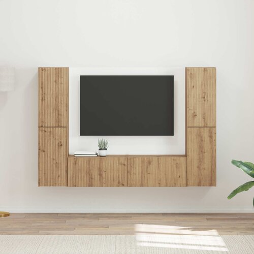  Set TV komoda 6 pcs Umjetnički hrast Konstruirano drvo Cijene