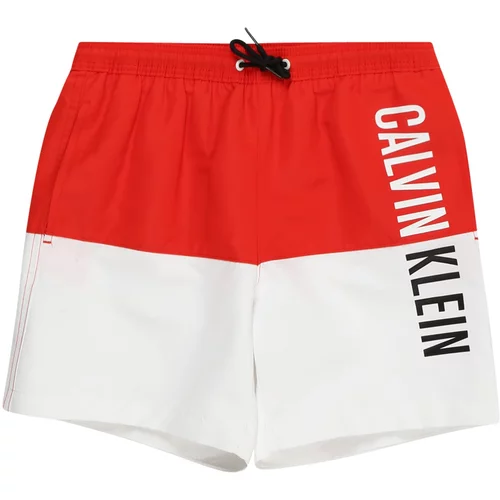 Calvin Klein Swimwear Kratke kopalne hlače 'Intense Power ' rdeča / črna / bela