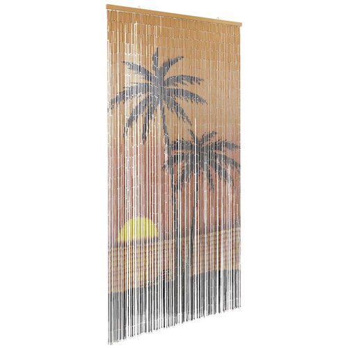 VidaXL Zavjesa za vrata protiv insekata Otisak palme 100x220 cm bambus Slike