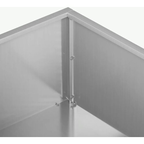  Vrtna saksija 2 kom. Srebrna 100 x 100 x 20 cm Pocinčani čelik - Pocinčani čelik 100 x 100 x 20 cm 2 Slike