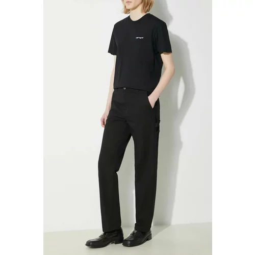 Carhartt WIP Pamučne hlače Pierce Pant boja: crna, ravni kroj, visoki struk, I033140.8902