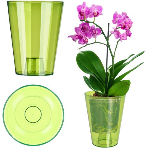KADAX Pokrov za cvetlični lonček za orhideje, plastične rastline, 12 cm, zelen, (5000352558) Cene