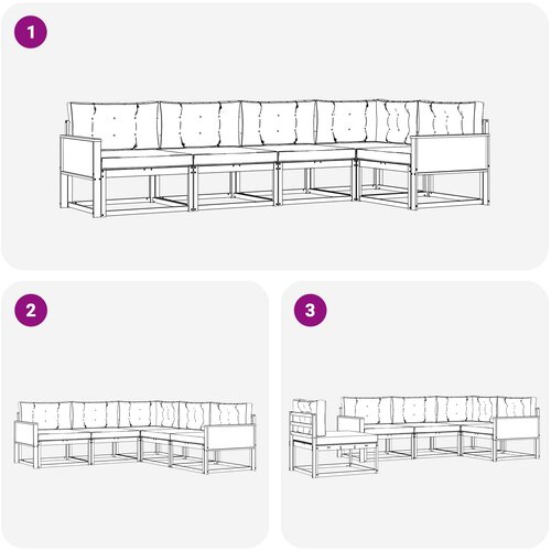  Set vanjskih sofa 5 pcs Prirodna i antracit Slike