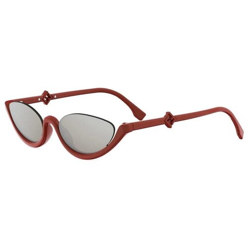 Fendi Diamonds Red Oval Sunglasses ONE SIZE (53) Rdeča/Siva Slike