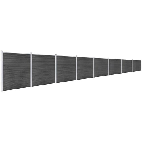 VidaXL set panela za ogradu WPC 1391 x 186 cm crni Slike