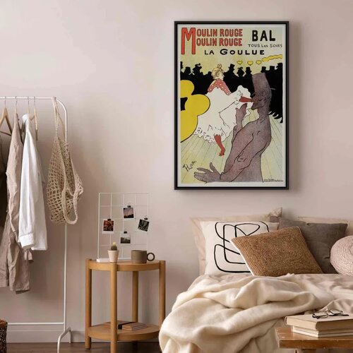  Slika - Henri de Toulouse-Lautrec &amp;ndash; Moulin Rouge &amp;ndash; La Goulue 80x120 U crnom drvenom okviru Slike
