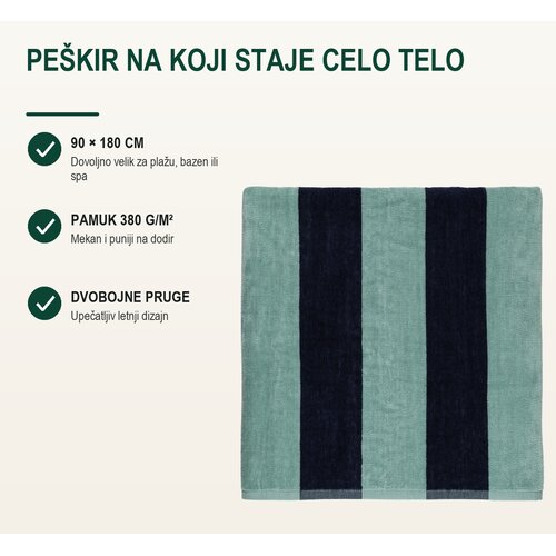 Explode Pe&scaron;kir za plažu Capri Maxi, 90x180cm, Menta Cene