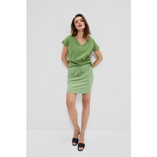 Moodo Plain skirt with pockets - green Cene