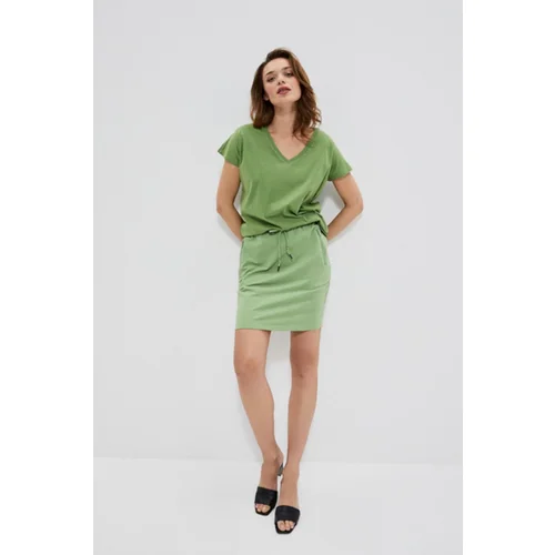 Moodo Plain skirt with pockets - green