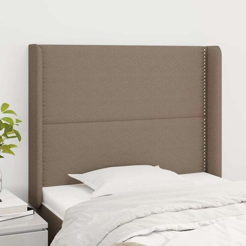 Vzglavje z ušesi taupe 93x16x118/128 cm blago, (20953926) Cene
