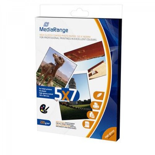Mediarange foto papir kartice,130x180mm (13x18cm) high glossy visoki sijaj 220g, 50 kom Cene