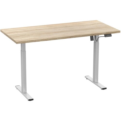 MID.YOU Dvižna Miza E-lona, Barva Hrasta, Srebrna, 140x80cm Cene