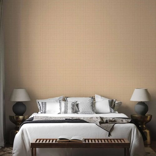  Tapeta - Waving Lines - Creamy Grid on a Noisy Pastel Background 50x1000 Standard Slike