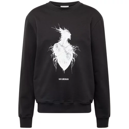 Han Kjøbenhavn Sweater majica 'Heart Monster' siva / crna / bijela