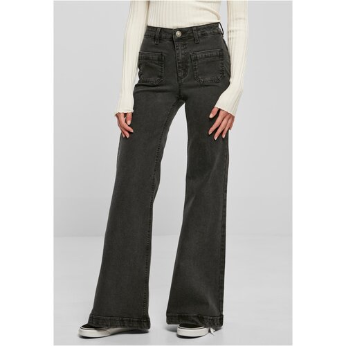 UC Ladies Ladies Vintage Flared Denim Pants black washed Cene