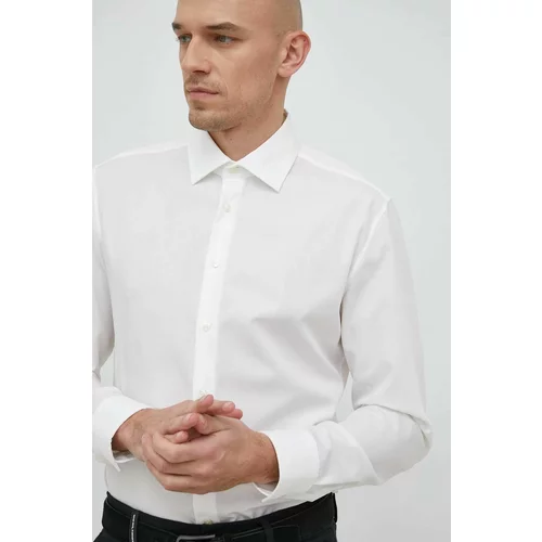 Seidensticker Pamučna košulja za muškarce, boja: bež, slim, s klasičnim ovratnikom