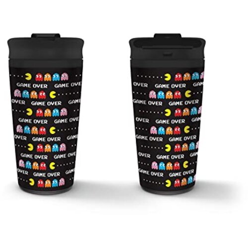 Pyramid International Kovinska potovalna skodelica Pac-Man (Game Over Design) izolirana skodelica, 16 oz - uradno blago, rumena, (20850864) Slike