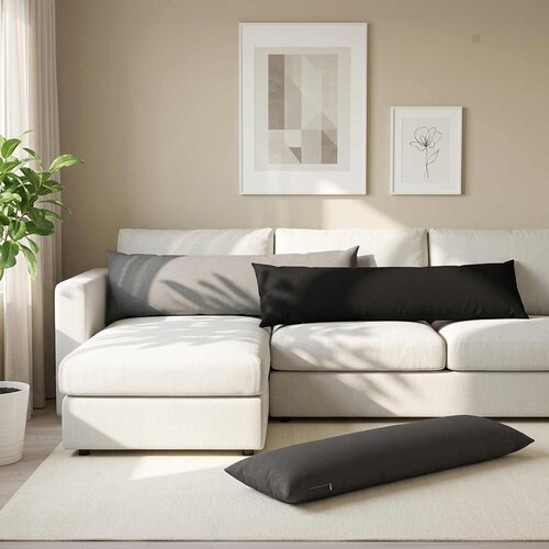  Jastuk s jastukom HEERLEN Svjetlosiva 40 x 145 cm Tkanina Slike