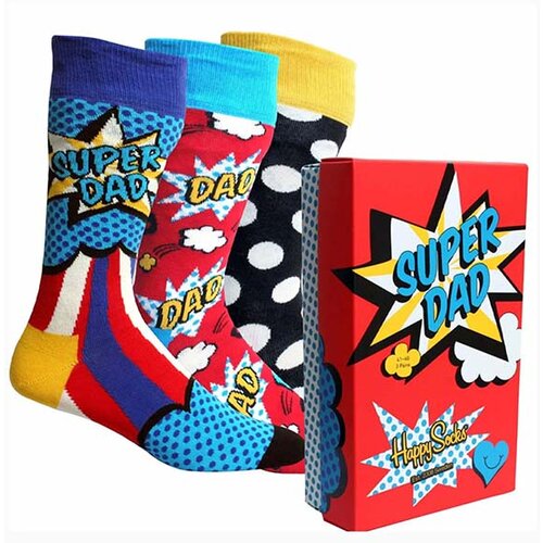 Happy Socks muške lfs box čarape 3-PACK super dad socks gift set XFAT08-4300 Cene