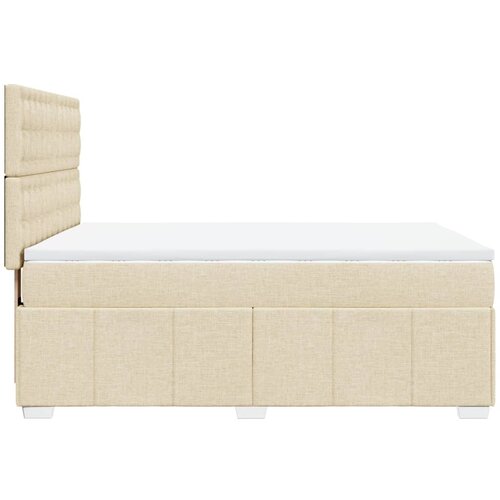  Krevet s oprugama i madracem krem 160x200 cm od tkanine Slike