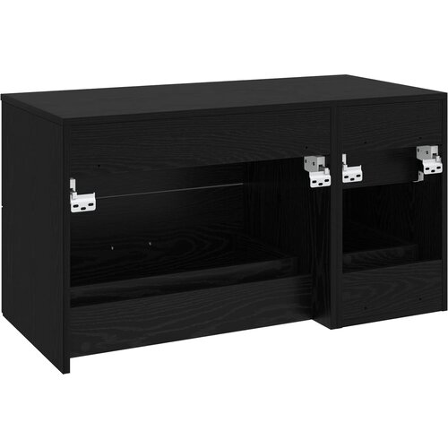  Set namje&amp;scaron;taja za kupaonicu 2 kom. Crni hrast Konstruirano drvo Crna 62,5 x 44,5 x 50 cm Slike