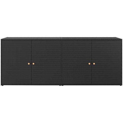  Vrtni ormarić za pohranu crni 198x55,5x80 cm poli ratan Slike