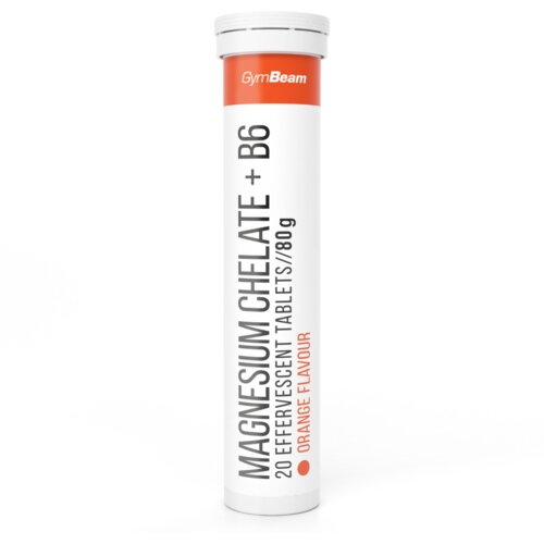 GymBeam magnesium chelate + B6 effervescent 20 teblete  pomorandža Cene