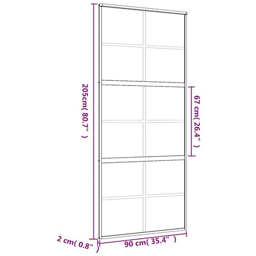  Klizna vrata zlatna 90 x 205 cm matirano staklo ESG i aluminij Slike