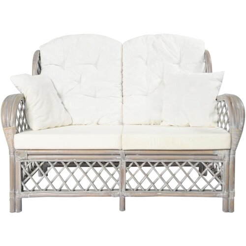 Maison Chic Vrtni kavč - Sofa - Kanape dvosed siv iz ratana, (21726884) Cene