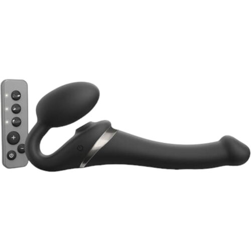 Strap-On-Me S - vibrator sa zračnim valovima koji se pričvršćuje - mali (crni) Cijene