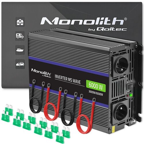 Qoltec Monolith 6000 MS Wave Voltage Converter | 12V to 230V | 3000 /6000W | USB Cijene