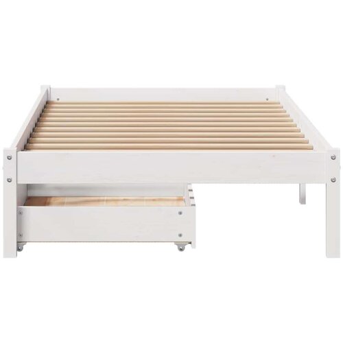 VidaXL Okvir kreveta bez madraca bijeli 90 x 200 cm masivna borovina Slike