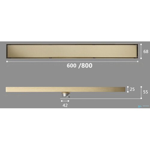 EYN Kanaleta v mat zlati barvi (bru&amp;scaron;eno zlato) 80 cm ali 60 cm | GBK1004 &amp;mdash; 80 cm Slike