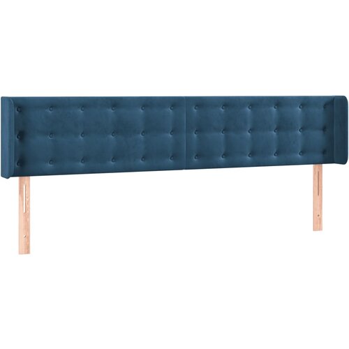 VidaXL Vzglavje z u&amp;scaron;esi temno modro 183x16x78/88 cm žamet, (20952360) Slike