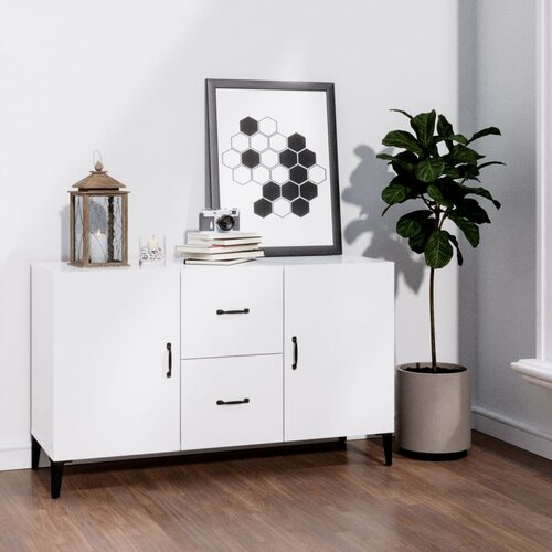 vidaXL Komoda visok sijaj bela 100x36x60 cm konstruiran les Cene
