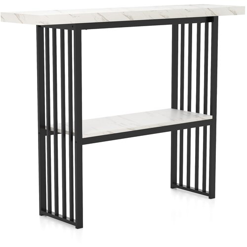 Costway Konzola za hodnik Miza z imitacijo marmorja črna, (5000070831) Slike