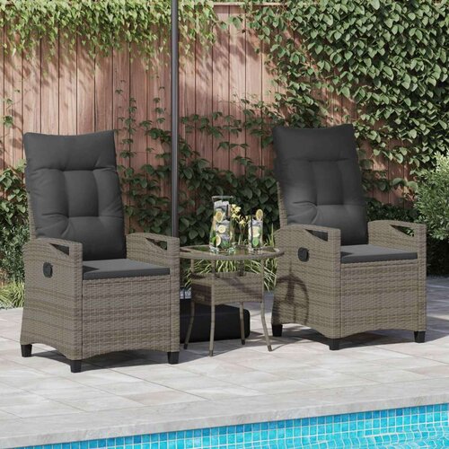  Vrtna stolica 2 pcs Siva i tamno siva 56 x 60 x 112 cm - siva i tamnosiva Slike