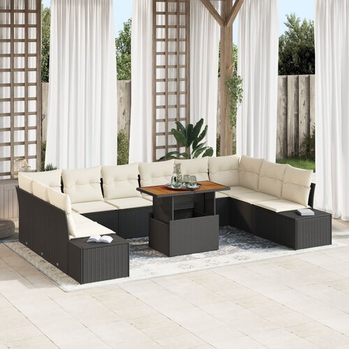 VidaXL Vrtni kauč set Set od 11 Bež Aluminij Vrtni kauč set Pravokutni Slike