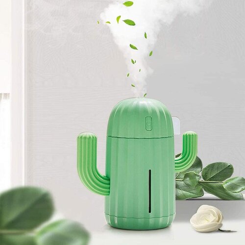 Venisymlis Mini Vlažilec Vlažilec Zraka Za Eno Sobo Prenosni Vlažilec Zraka Cactus (Zelen), (22060877) Slike