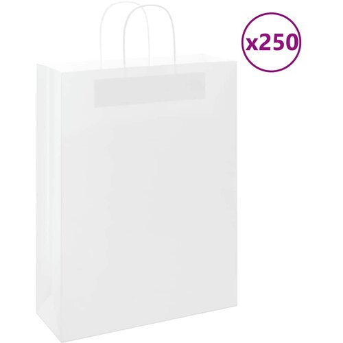 Papirnate vrećice 250 kom s ručkama bijele 32x12x42 cm Cijene
