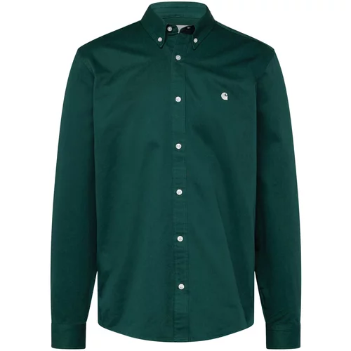 Carhartt WIP Košulja 'Madison' tamno zelena / bijela